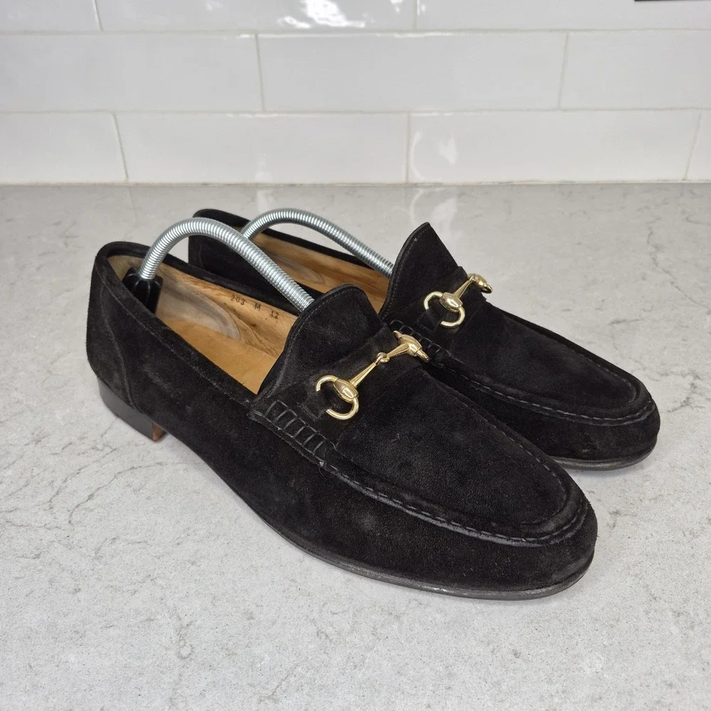 Church's Black Suede Horsebit Loafers Men's UK 12 / US 13 England‎ Gucci Style
